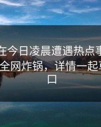 圈内人在今日凌晨遭遇热点事件，愤怒，17c全网炸锅，详情一起草免费入口