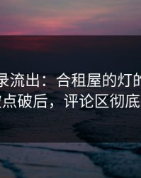 聊天记录流出：合租屋的灯的隐藏规则被点破后，评论区彻底摊牌