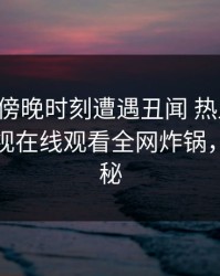 明星在傍晚时刻遭遇丑闻 热血沸腾，蘑菇影视在线观看全网炸锅，详情揭秘
